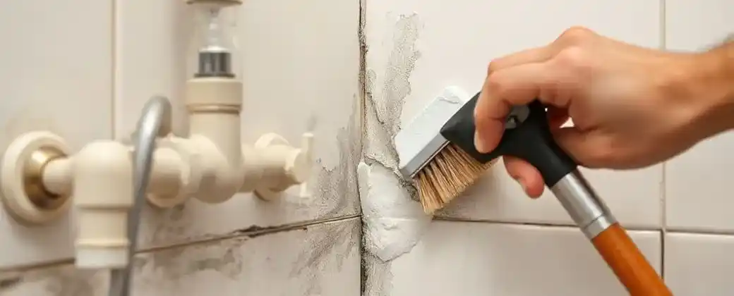 Механическая очистка плитки и швов от плесени